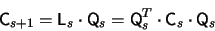 \begin{displaymath}
    \mathsf{C}_{s+1} = \mathsf{L}_s \cdot \mathsf{Q}_s
    = \mathsf{Q}_s^T \cdot \mathsf{C}_s \cdot \mathsf{Q}_s
    \end{displaymath}